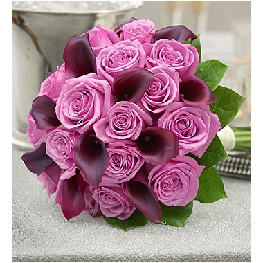 Purple Elegance Rose & Mini Calla Lily Bouquet